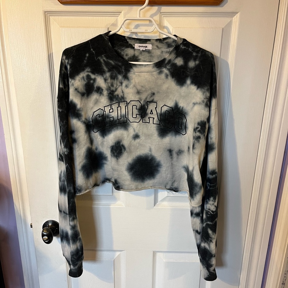 Women’s size large cropped garage sweater NWOT